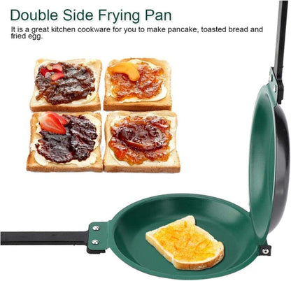 Double Side Stainless Steel Non-Stick Pancake & Egg Frying Pan with Ergonomic Handle