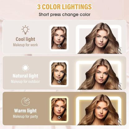 Makeup Bag with LED Mirror – Travel-Friendly Cosmetic Organizer for Girls & Ladies