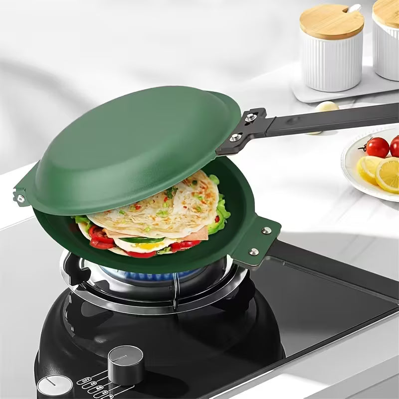 Double Side Stainless Steel Non-Stick Pancake & Egg Frying Pan with Ergonomic Handle